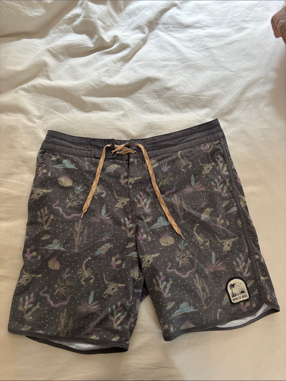 Men's Howler Brothers Patterned Board Shorts  - Charcoal with Print